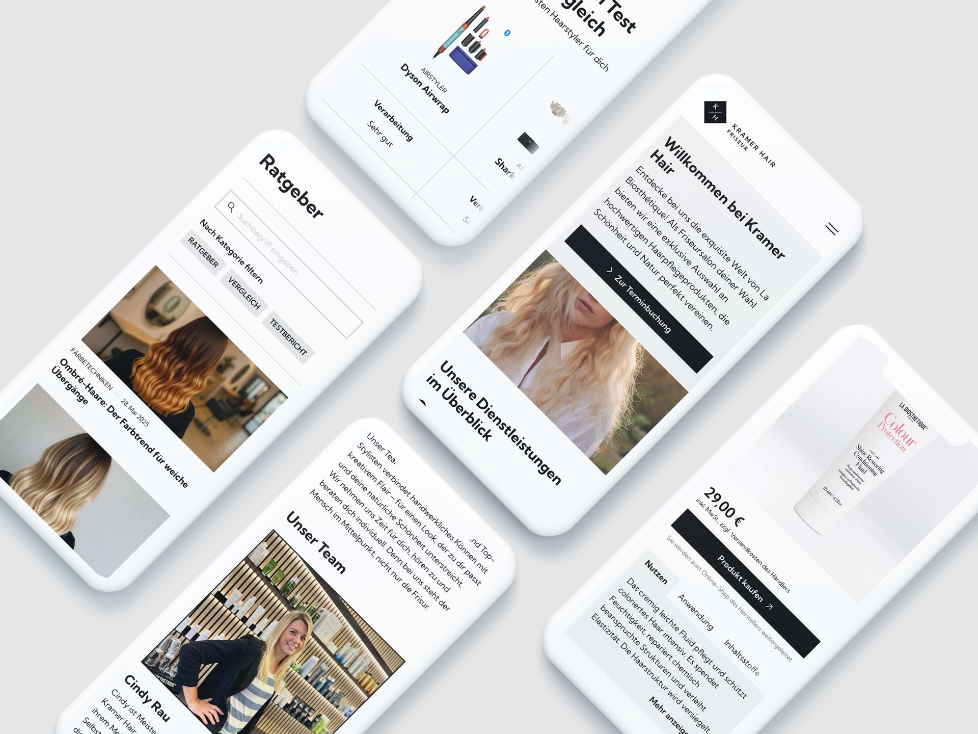 Responsive Webdesign und Mobiloptimierung der Kramer Hair Friseur Website