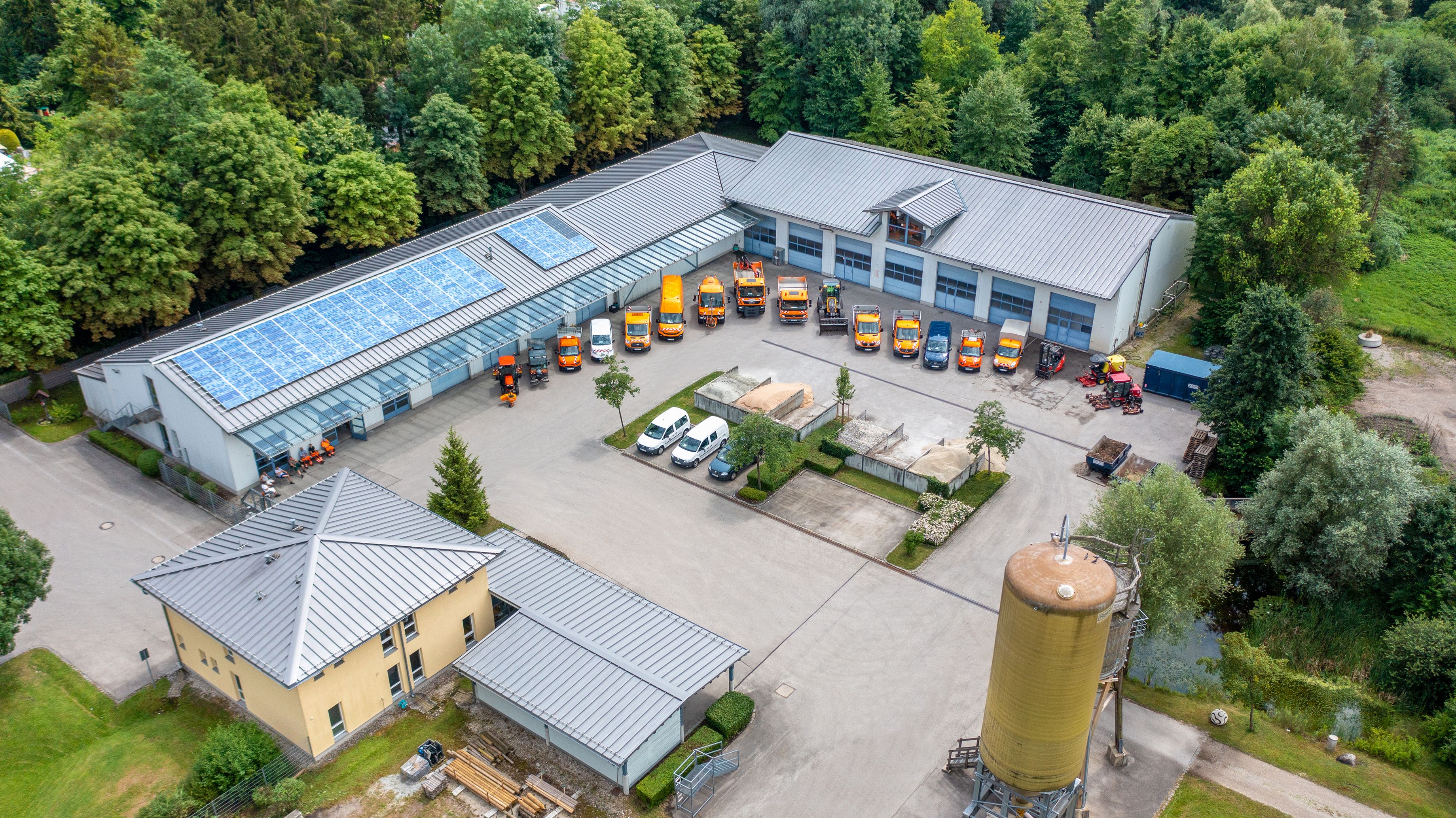 Luftansicht des Gröbenzeller Betriebshofs