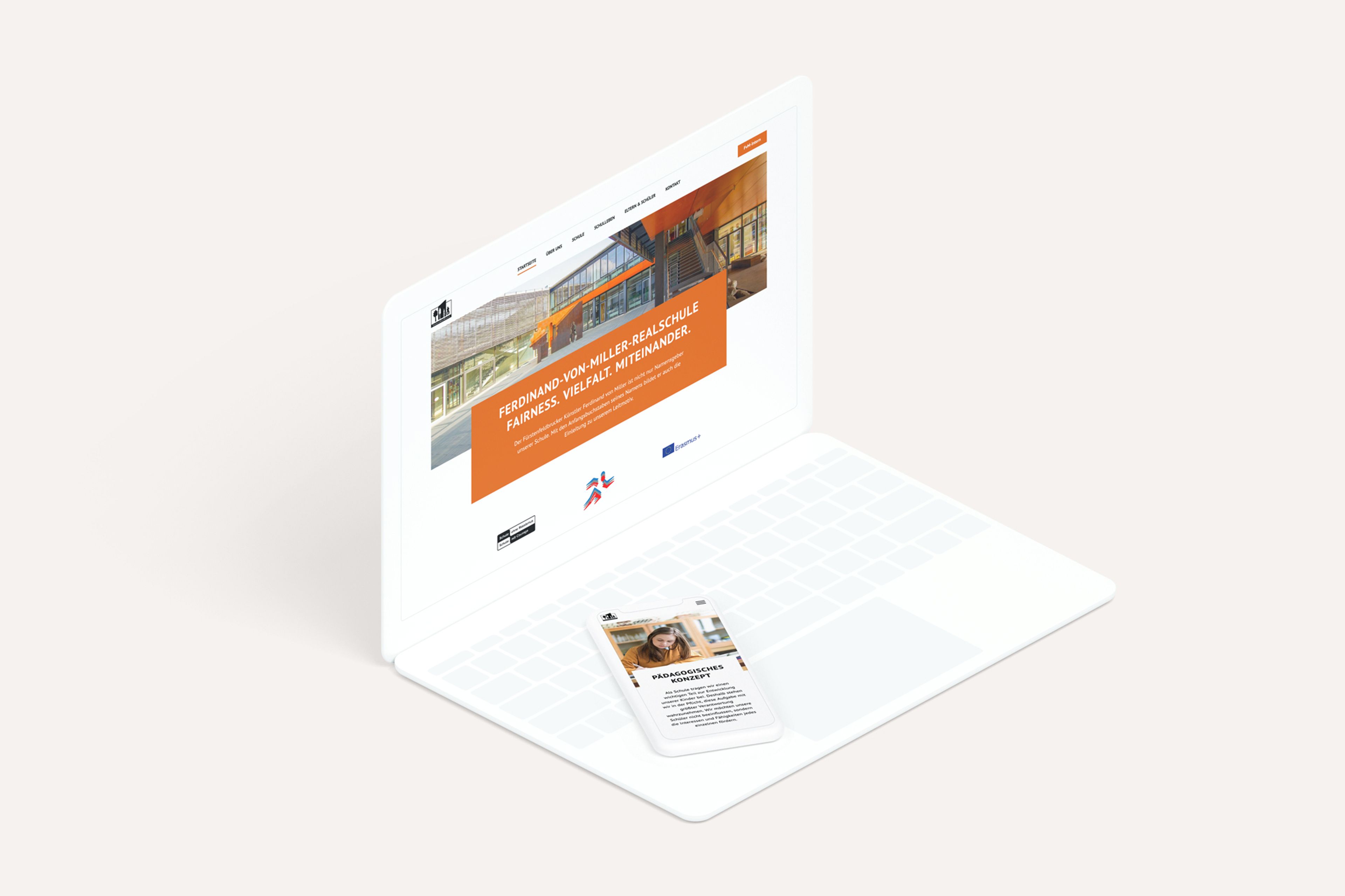 Realschule Fürstenfeldbruck Website Desktop- und Smartphone-Ansicht