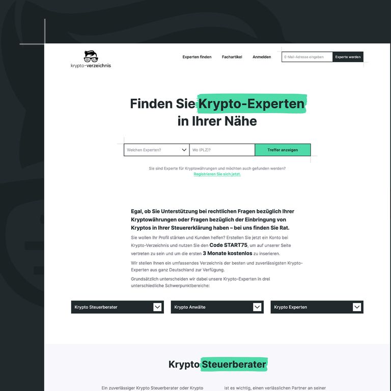 Krypto-Verzeichnis Website und Plattform für Krypto-Experten