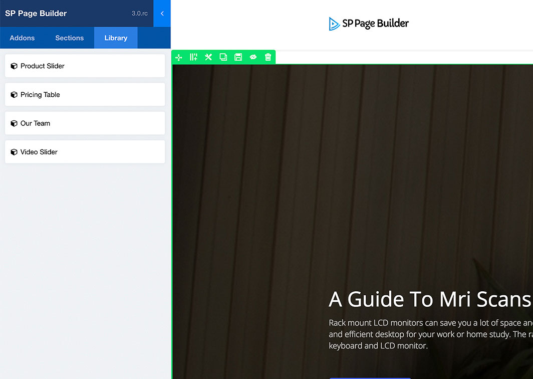 SP Page Builder Section Library