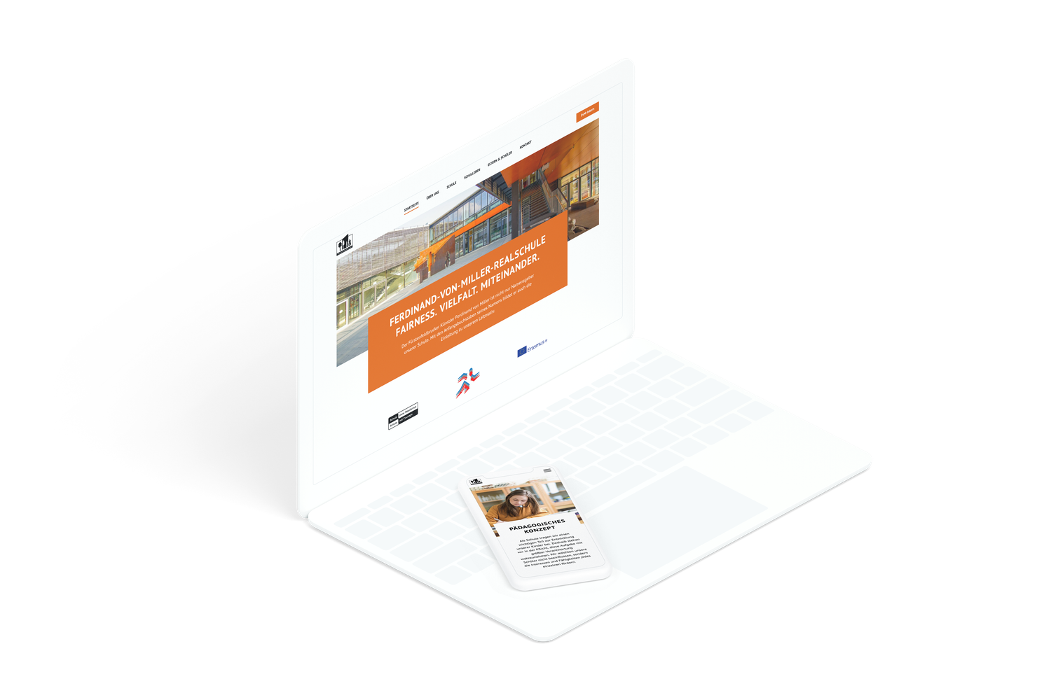 Desktop- und Mobil-Ansicht der Website